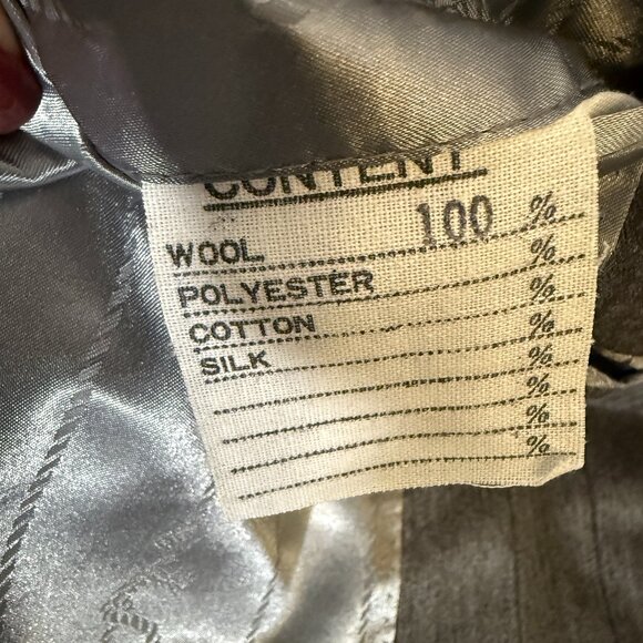 Bartolini 100% Wool Sportscoat, Blazer Gray Pinstripe Fully Lined Size 44S - Picture 4 of 10